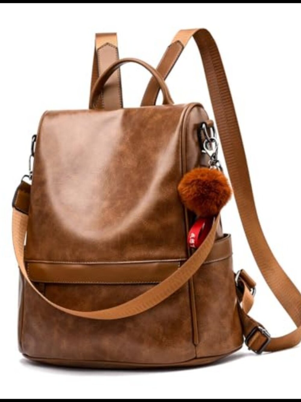 PU Leather Women Backpack Purse Anti-Theft Shoulder Bag 3-Way Wear